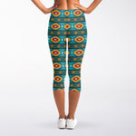 Ethnic Southwestern Navajo Pattern Print Women's Capri Leggings