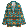 Ethnic Southwestern Navajo Pattern Print Women's Cotton Blazer
