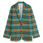 Ethnic Southwestern Navajo Pattern Print Women's Cotton Blazer