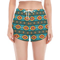 Ethnic Southwestern Navajo Pattern Print Women's Split Running Shorts