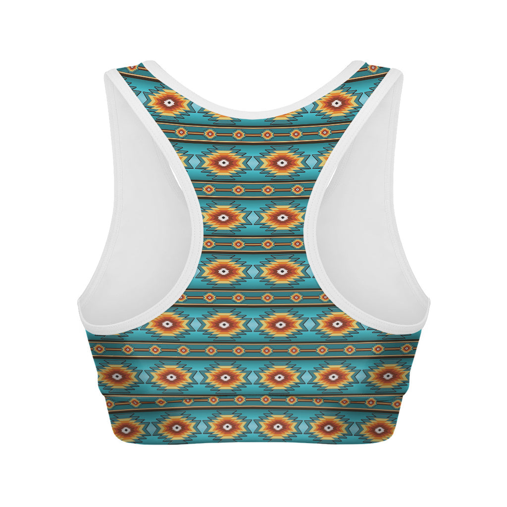 Ethnic Southwestern Navajo Pattern Print Women's Sports Bra
