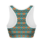 Ethnic Southwestern Navajo Pattern Print Women's Sports Bra