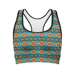 Ethnic Southwestern Navajo Pattern Print Women's Sports Bra