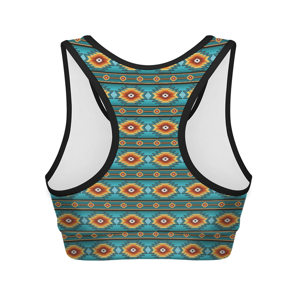 Ethnic Southwestern Navajo Pattern Print Women's Sports Bra