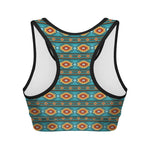 Ethnic Southwestern Navajo Pattern Print Women's Sports Bra