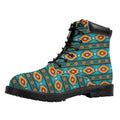 Ethnic Southwestern Navajo Pattern Print Padded Collar Lace Up Boots