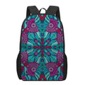 Ethnic Teal Bohemian Pattern Print 17 Inch Backpack