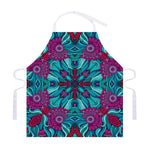 Ethnic Teal Bohemian Pattern Print Adjustable Apron