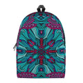 Ethnic Teal Bohemian Pattern Print School Backpack