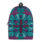Ethnic Teal Bohemian Pattern Print Backpack