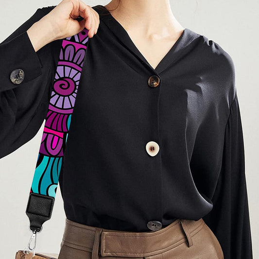 Ethnic Teal Bohemian Pattern Print Bag Strap