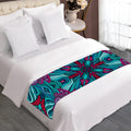 Ethnic Teal Bohemian Pattern Print Bed Runner