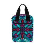 Ethnic Teal Bohemian Pattern Print Bible Tote Bag