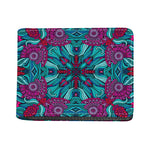 Ethnic Teal Bohemian Pattern Print Bifold Wallet