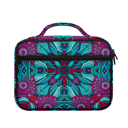 Ethnic Teal Bohemian Pattern Print Briefcase Bible Bag