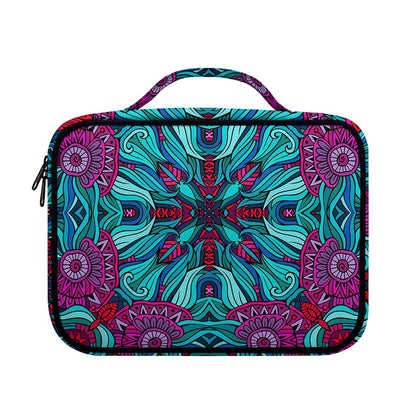 Ethnic Teal Bohemian Pattern Print Briefcase Bible Bag