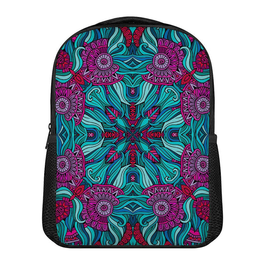 Ethnic Teal Bohemian Pattern Print Casual Backpack