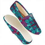 Ethnic Teal Bohemian Pattern Print Casual Shoes