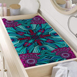 Ethnic Teal Bohemian Pattern Print Changing Pad Cover