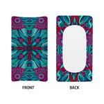 Ethnic Teal Bohemian Pattern Print Changing Pad Cover