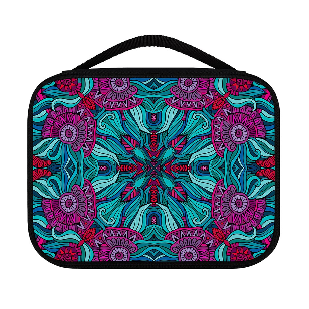 Ethnic Teal Bohemian Pattern Print Classic Bible Case