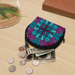 Ethnic Teal Bohemian Pattern Print Coin Purse