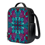 Ethnic Teal Bohemian Pattern Print Crossbody Lunch Bag