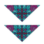 Ethnic Teal Bohemian Pattern Print Dog Bandana