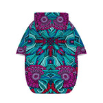Ethnic Teal Bohemian Pattern Print Dog Zip Up Hoodie