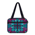 Ethnic Teal Bohemian Pattern Print Double Strap Bible Bag