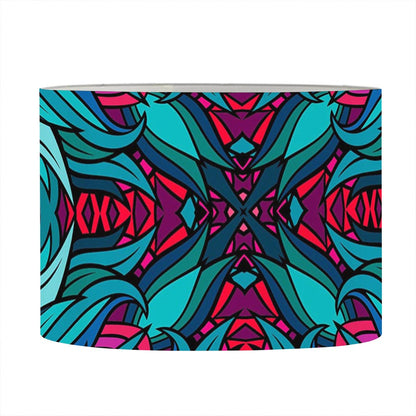 Ethnic Teal Bohemian Pattern Print Drum Lamp Shade