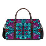 Ethnic Teal Bohemian Pattern Print Duffle Bag