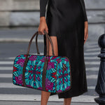 Ethnic Teal Bohemian Pattern Print Duffle Bag