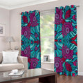 Ethnic Teal Bohemian Pattern Print Extra Wide Grommet Curtains