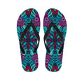Ethnic Teal Bohemian Pattern Print Flip Flops