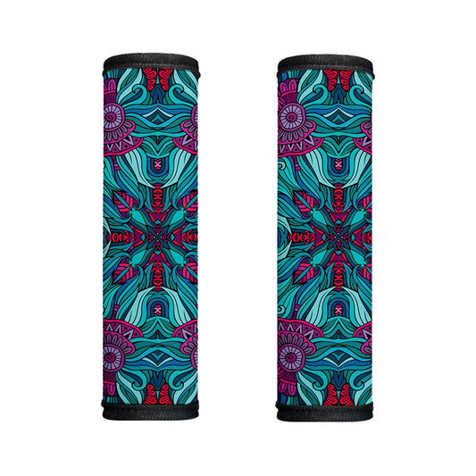 Ethnic Teal Bohemian Pattern Print Handle Covers