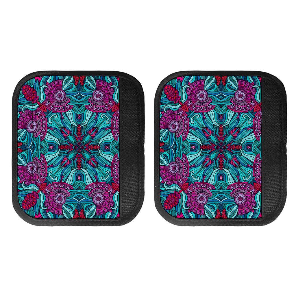 Ethnic Teal Bohemian Pattern Print Handle Covers