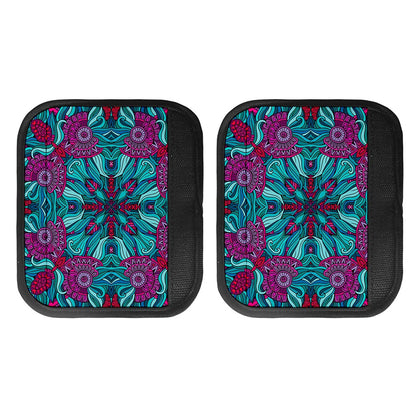 Ethnic Teal Bohemian Pattern Print Handle Covers