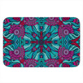 Ethnic Teal Bohemian Pattern Print Indoor Door Mat
