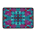 Ethnic Teal Bohemian Pattern Print Kitchen Mat