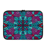 Ethnic Teal Bohemian Pattern Print Laptop Sleeve