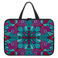 Ethnic Teal Bohemian Pattern Print Laptop Sleeve With Handle