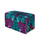 Ethnic Teal Bohemian Pattern Print Leather Tissue Box Cover