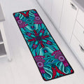 Ethnic Teal Bohemian Pattern Print Long Kitchen Mat