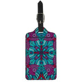 Ethnic Teal Bohemian Pattern Print Luggage Tag