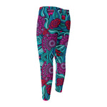 Ethnic Teal Bohemian Pattern Print Men's Compression Pants
