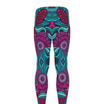 Ethnic Teal Bohemian Pattern Print Men's leggings
