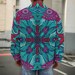 Ethnic Teal Bohemian Pattern Print Men's Shirt Jacket