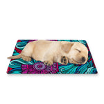 Ethnic Teal Bohemian Pattern Print Pet Cooling Mat Cover