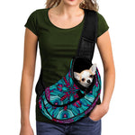 Ethnic Teal Bohemian Pattern Print Pet Sling Carrier